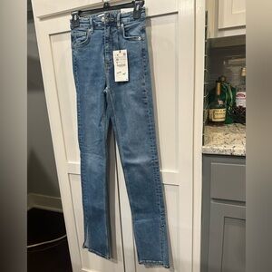 ZARA SPLIT HEM SKINNY JEANS